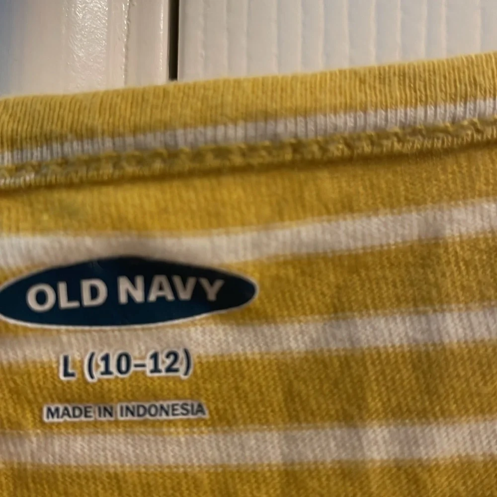 Old Navy girls striped, yellow tiered dress